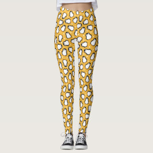 Leggings Motif de pingouin jaune mignon