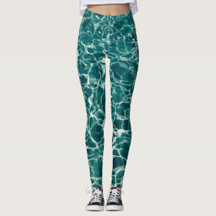Leggings Motif de piscine avec reflets d'eau sarcelle