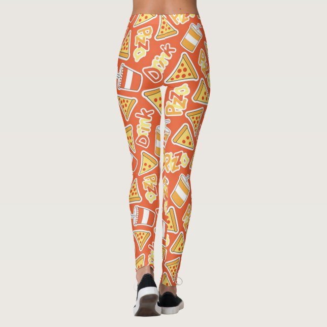 Leggings Motif De Pizza Et Boissons (Dos)