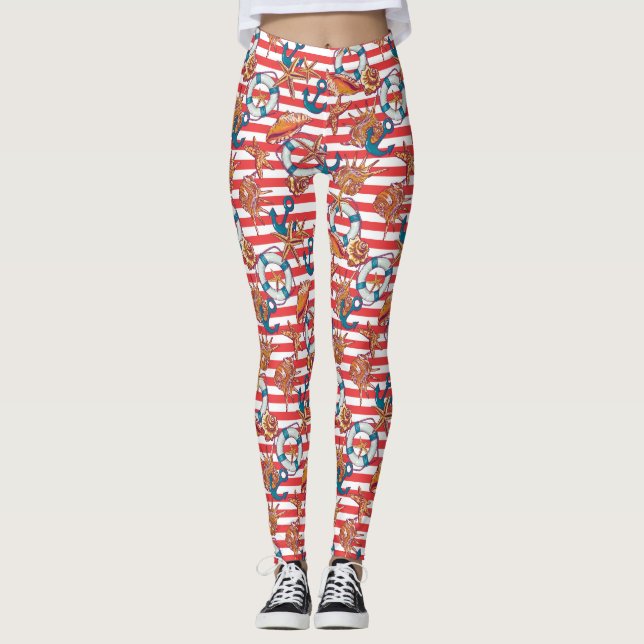 Leggings Motif de plage branché (Devant)