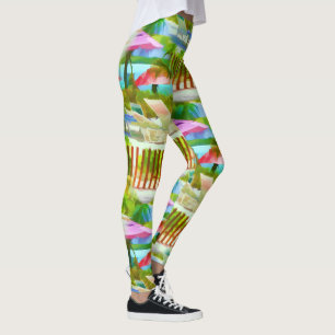 Leggings Motif de plage des îles Bahama-Tropical