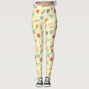 Leggings Motif de plage d'été