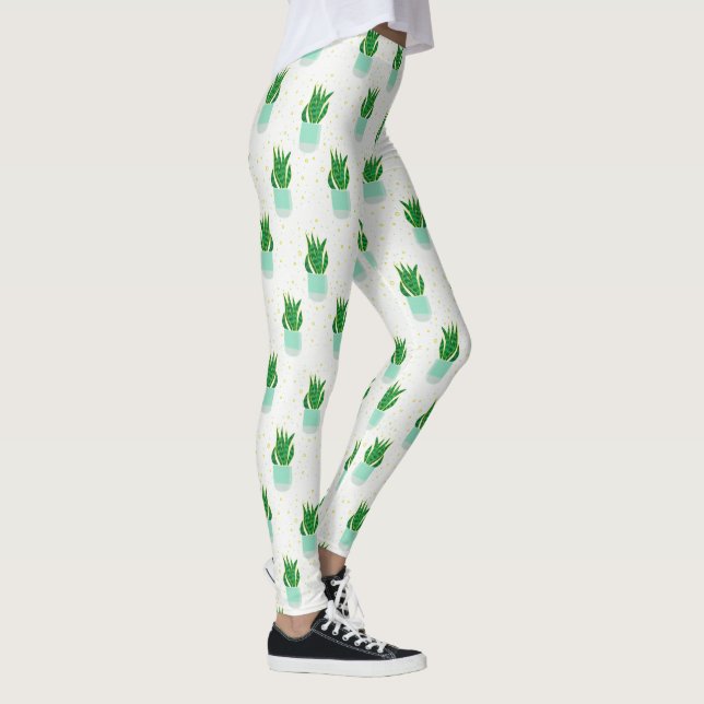 Leggings Motif de Plante de serpent à pointes (Droite)