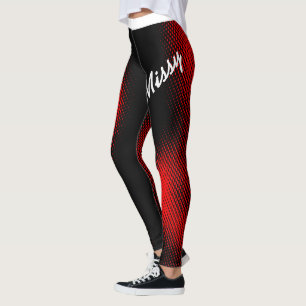 Leggings Motif de point rouge avec nom en gros script sur N