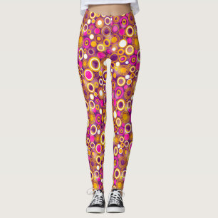Leggings Motif de point violet de polka