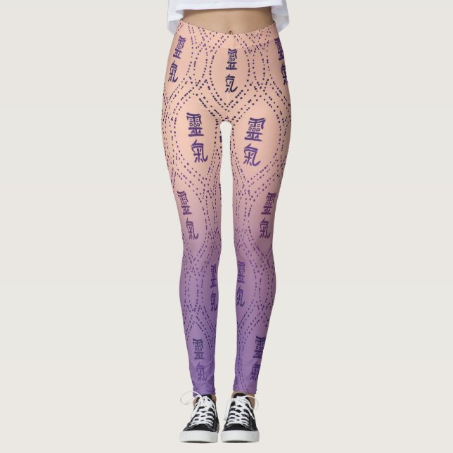 Leggings Motif de Reiki sur le pastel pourpre (Devant)