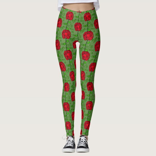 Leggings Motif de Rose (Devant)