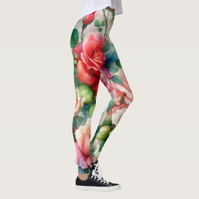 Leggings Motif de Rose lunatique (Droite)