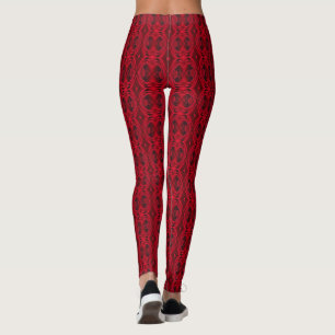Leggings motif de roses rouges