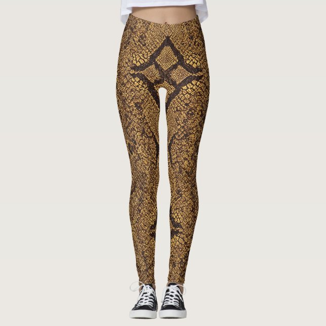 Leggings Motif de serpent à dos de diamant (Devant)