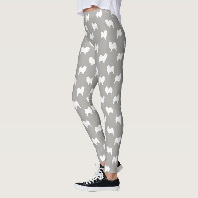Leggings Motif de silhouettes de Samoyed (Gauche)