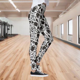Leggings Motif de silhouettes d'icônes de jardinage