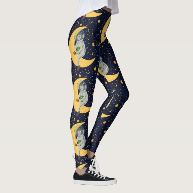 Leggings Motif de singe de l'espace (Droite)