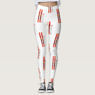 Leggings Motif de ski rétros