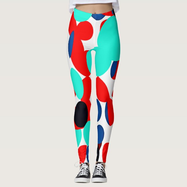 Leggings Motif de style de lecture couleur dynamique (Devant)