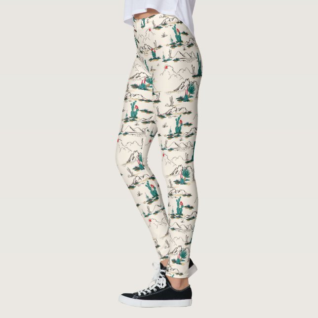 Leggings Motif de succulents florissants (Gauche)