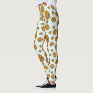 Leggings motif de surface citrouille sur aqua arrière - pla