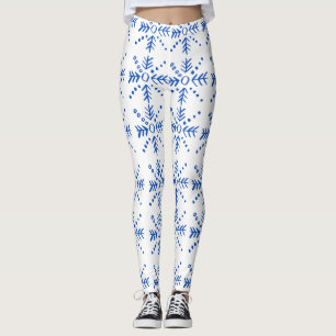 Leggings Motif de symboles géométriques bleus