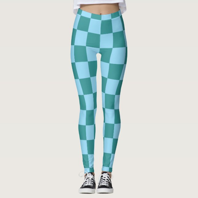 Leggings Motif de tableau de bord vert et bleu (Devant)