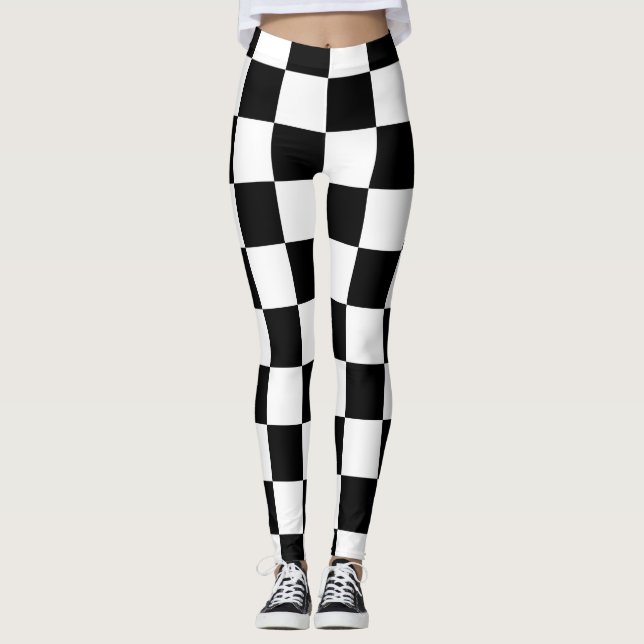 Leggings Motif de tableau de contrôle avec blanc, noir (Devant)