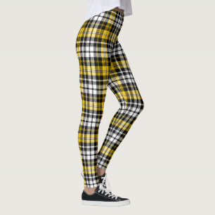Leggings Motif de tartan à carreaux jaune noir blanc