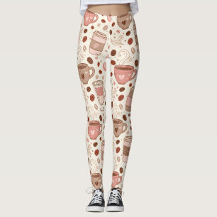 Leggings Motif de tasse de café cosy (3)