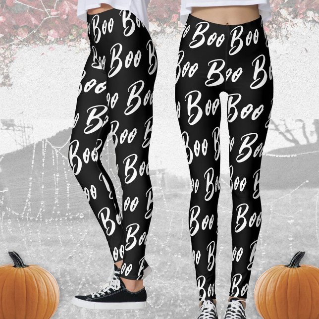 Leggings Motif de texte de livre noir et blanc d'Halloween (Créateur téléchargé)