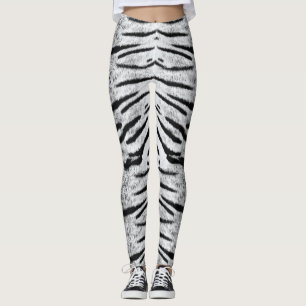 Leggings Motif de tigre blanc