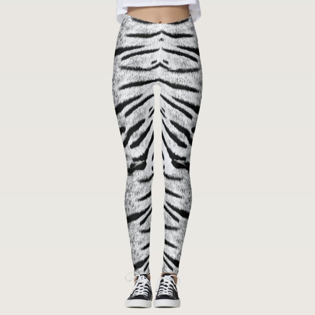 Leggings Motif de tigre blanc (Devant)