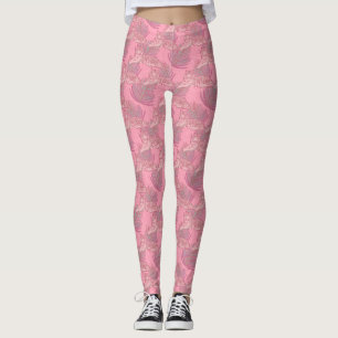 Leggings Motif de tigre de la Jungle rose