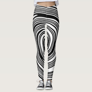 Leggings Motif de tourbillonnement noir et blanc