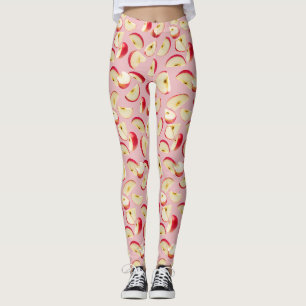 Leggings Motif de tranche de pomme rouge