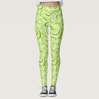 Leggings Motif de tranche de pomme verte