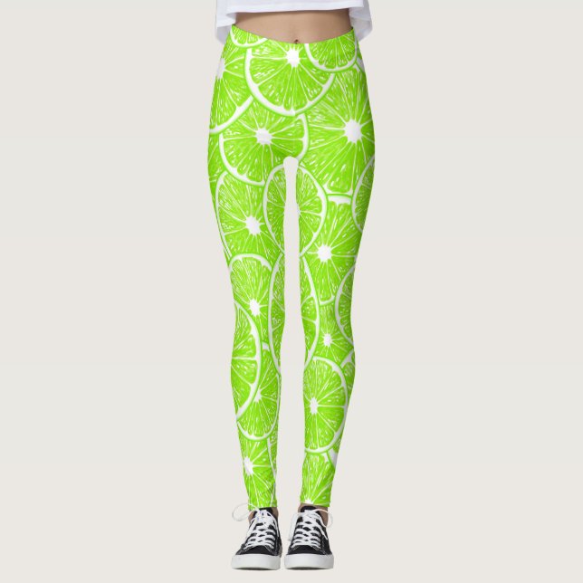 Leggings Motif de tranches de chaux (Devant)