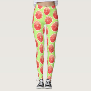 Leggings Motif de tranches de pamplemousse rose