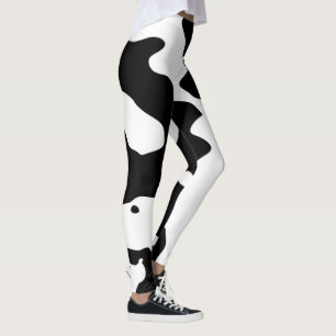 Leggings Motif de vache noir et blanc