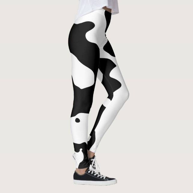Leggings Motif de vache noir et blanc (Droite)