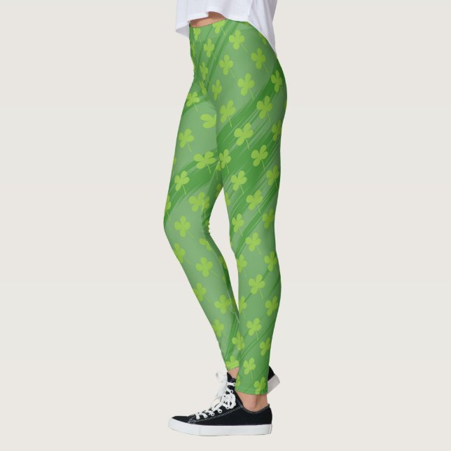Leggings Motif de vert de shamrock de jour du ` s de St (Gauche)
