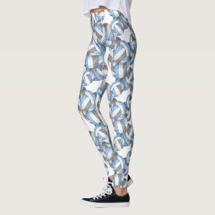 Leggings Motif de volleyballs gris clair