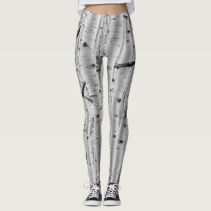 Leggings Motif d'écorce d'arbre - tremblement Aspen