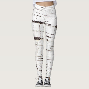 Leggings Motif d'écorce de bouleau