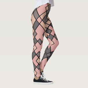Leggings motif dégradé rose et gris