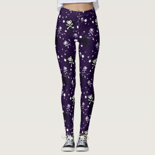 Leggings Motif d'Emo de couleur foncée avec la peinture