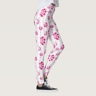 Leggings Motif d'empreinte de patte et de peigne de