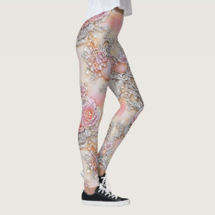 Leggings Motif d'encre brillante 3-D brillante