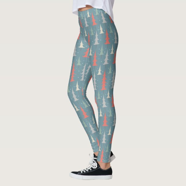 Leggings Motif des arbres d'hiver modernes (Gauche)