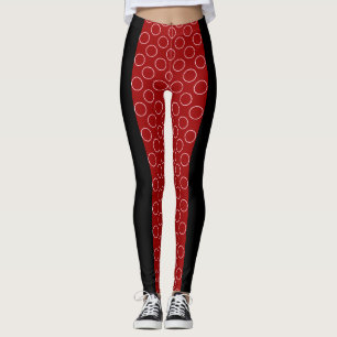 Leggings Motif des cercles rouges socialites