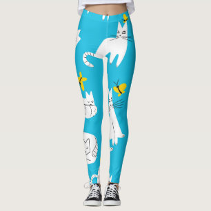 Leggings Motif des chats et papillons