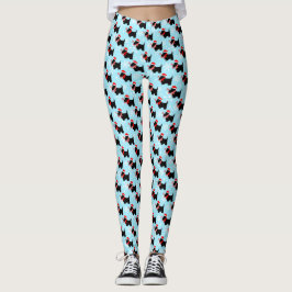 Leggings Motif des chiens écossais de Noël