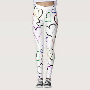 Leggings Motif des Coeurs colorés